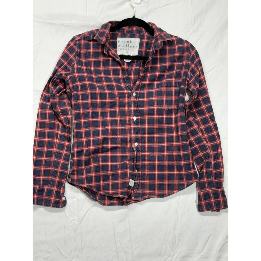 Frank & Eileen Women's Small Red Check Pattern Long Sleeve Collar-Neck Shirt‎ - Picture 2 of 10
